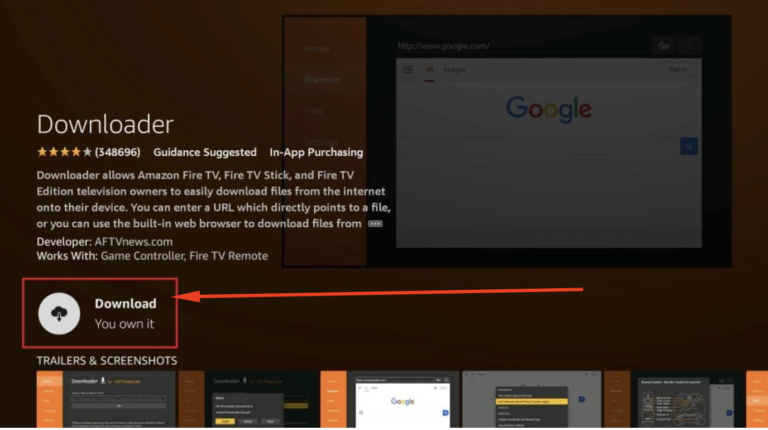 Select the app (orange icon with a download arrow) and install it.